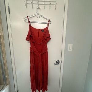 City Chic Red Ruffled Tie Front Sundress